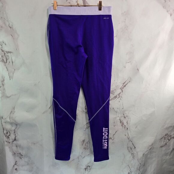 Nike Leggings Womens Large Purple Fleece Lined Thermal Pro Winter High Rise - Picture 5 of 12